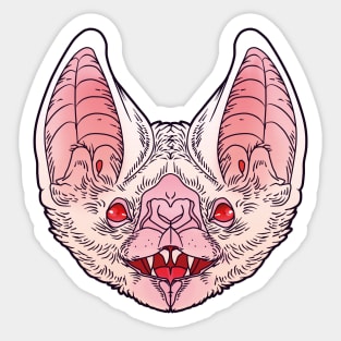 Albino vampire bat face Sticker